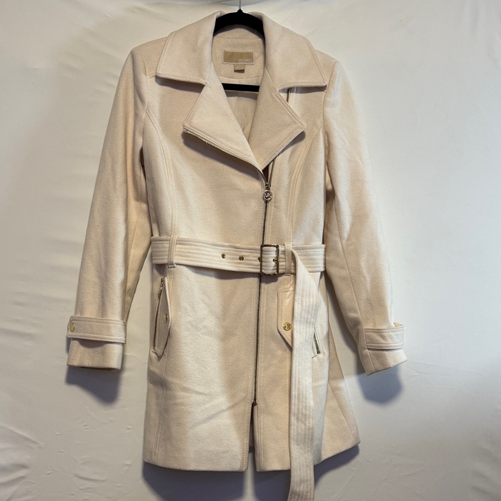Michael Kors Cream Trench Coat with Belt